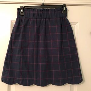 Lauren James Navy and Pink Scalloped Skirt